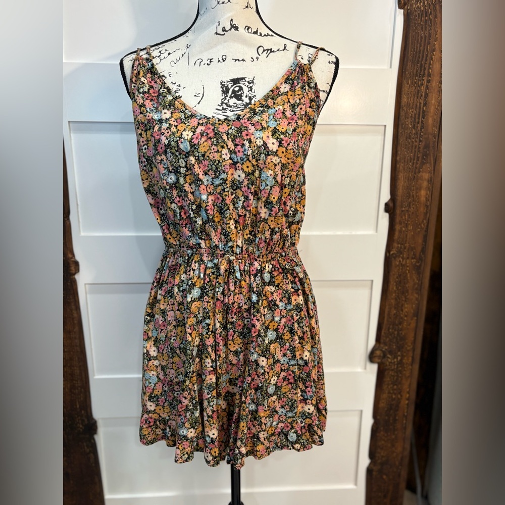 Hitch & Pine Multicolor Floral Romper – Staring at Stars Style, Size L, BohoChic